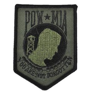 POW*MIA YOU ARE NOT (Iron-On) Embroidered Shoulder Patch 21/2"X31/2" (BIN 14 -A)